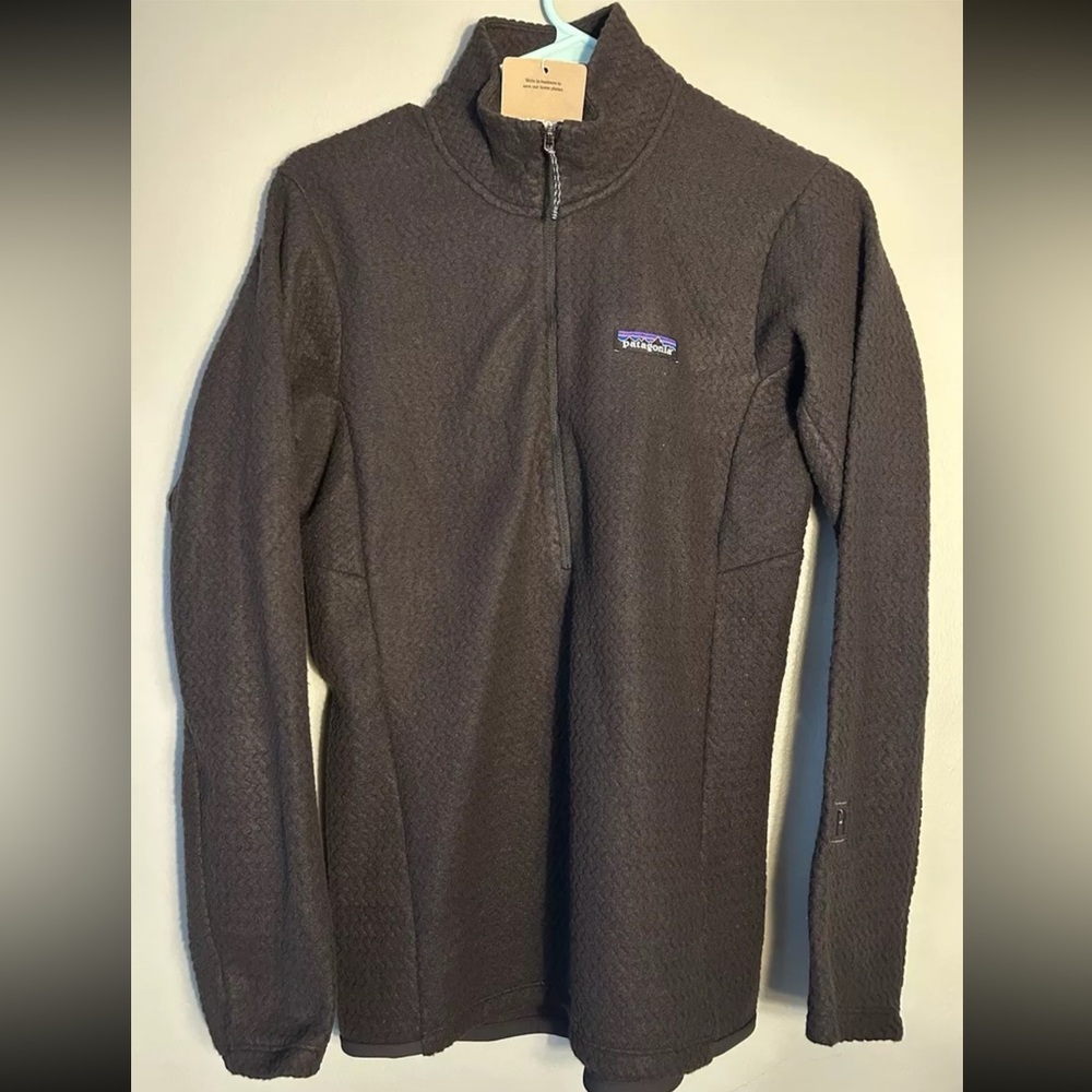 WOMENS PATAGONIA R1 AIR ZIP NECK FLEECE 1/2 ZIP JACKET BLACK NWT